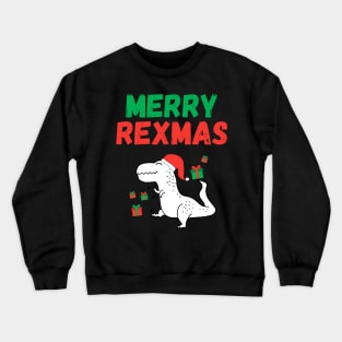 Merry Rexmas Santa Trex Dino Toddler Boys Christmas Crewneck Sweatshirt